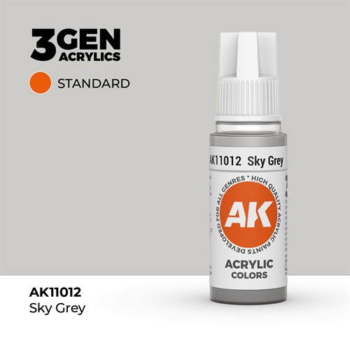 AK11012 Akryl maling, 17 ml, sky grå - standard