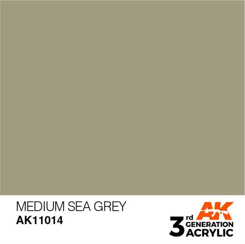 AK11014 Akryl maling, 17 ml, mellem sø grå - standard