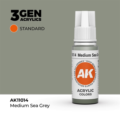 AK11014 Akryl maling, 17 ml, mellem sø grå - standard
