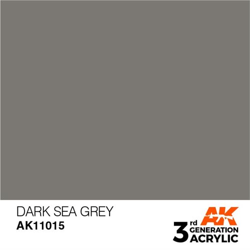 AK11015 Akryl maling, 17 ml, mørk sø grå - standard