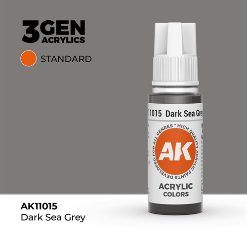 AK11015 Akryl maling, 17 ml, mørk sø grå - standard