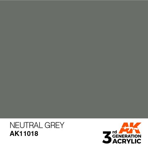 AK11018 Akryl maling, 17 ml, neutral grå - standard