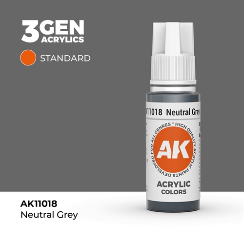 AK11018 Akryl maling, 17 ml, neutral grå - standard