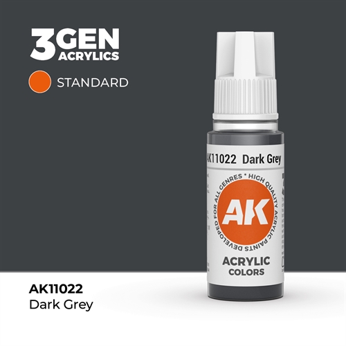 AK11022 Akryl maling, 17 ml, mørk grå - standard
