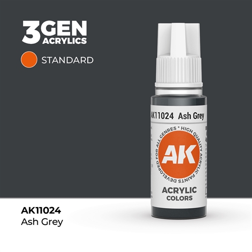 AK11024 Akryl maling, 17 ml, aske grå - standard