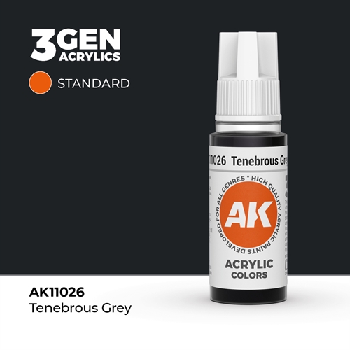 AK11026 Akryl maling, 17 ml, mørk grå - standard