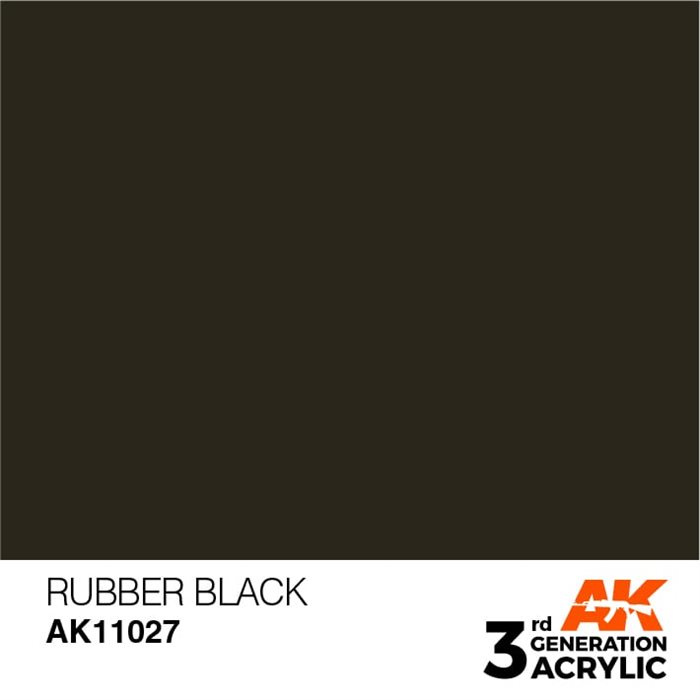 AK11027 Akryl maling, 17 ml, sort gummi - standard