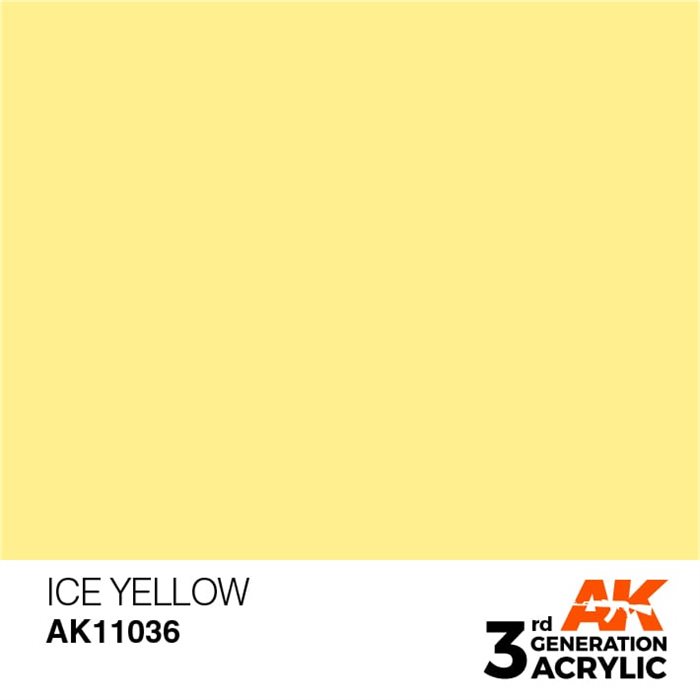 AK11036 Akryl maling, 17 ml, is gul - standard