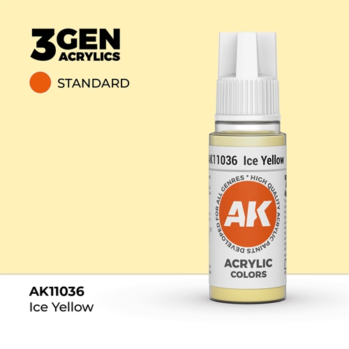 AK11036 Akryl maling, 17 ml, is gul - standard