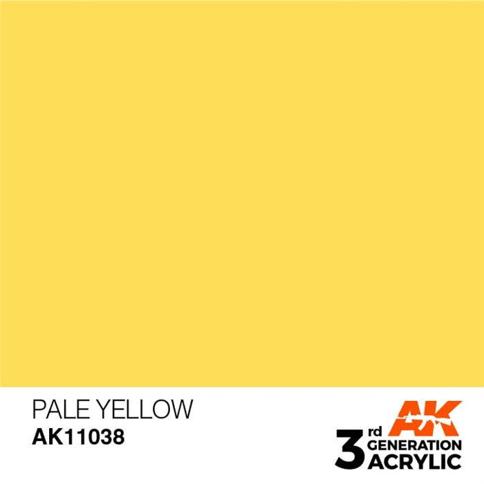 AK11038 Akryl maling, 17 ml, bleg gul - standard