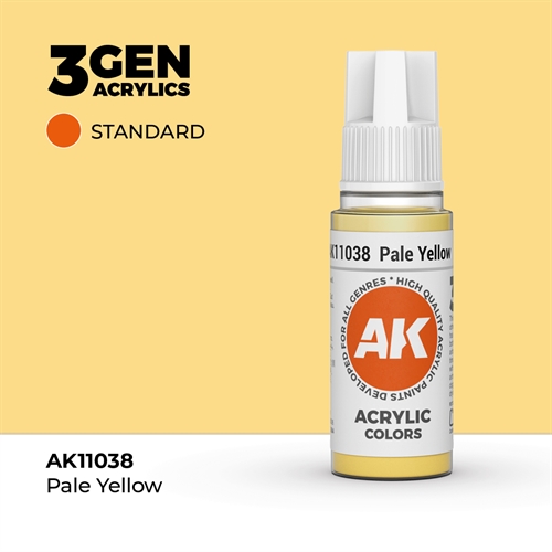 AK11038 Akryl maling, 17 ml, bleg gul - standard