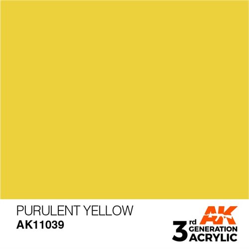 AK11039 Akryl maling, 17 ml, purulent gul - standard