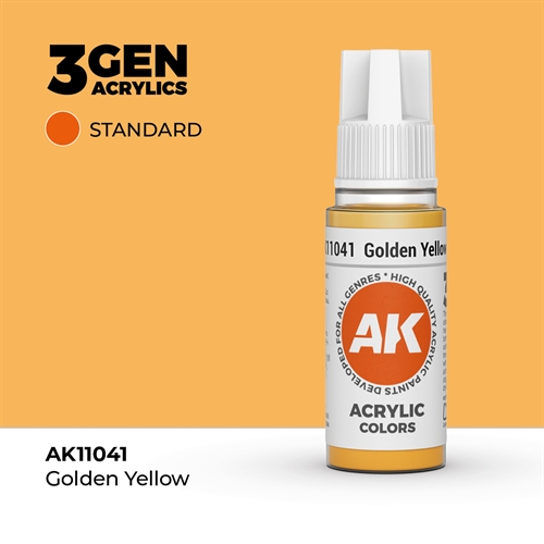 AK11041 Akryl maling, 17 ml, gylden gul - standard