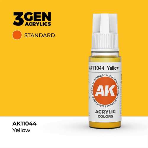 AK11044 Akryl maling, 17 ml, gul - standard
