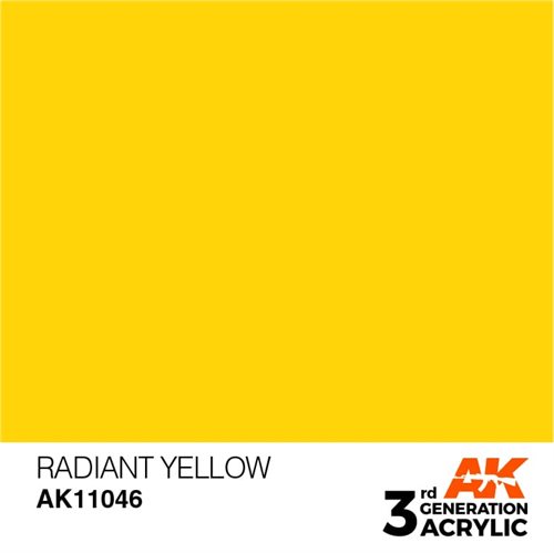 AK11046 Akryl maling, 17 ml, strålende gul - standard