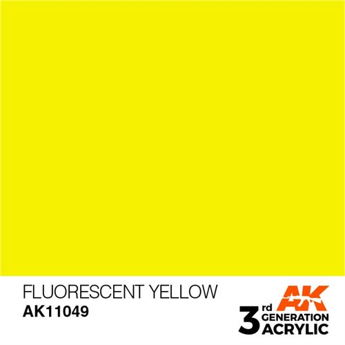 AK11049 Akryl maling, 17 ml, flourescent gul - standard