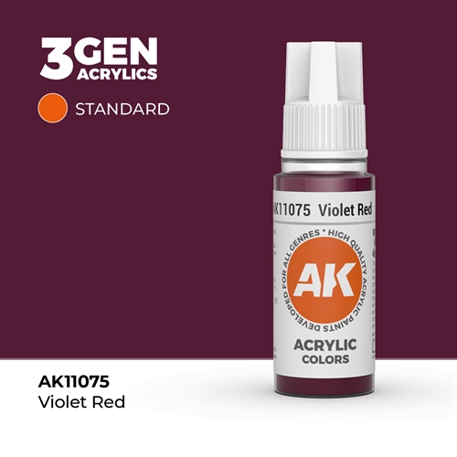 AK11075 Akryl maling, 17 ml, violet rød - standard