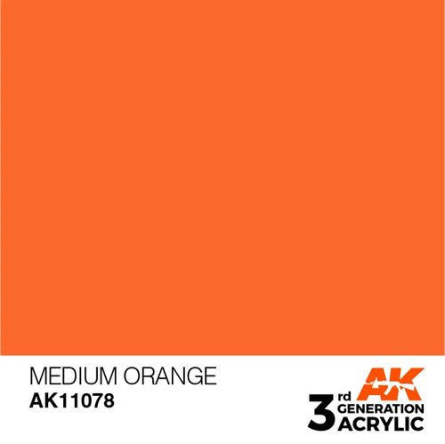 AK11078 Akryl maling, 17 ml, mellem orange - standard