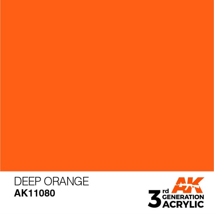AK11080 Akryl maling, 17 ml, dyb orange - intense