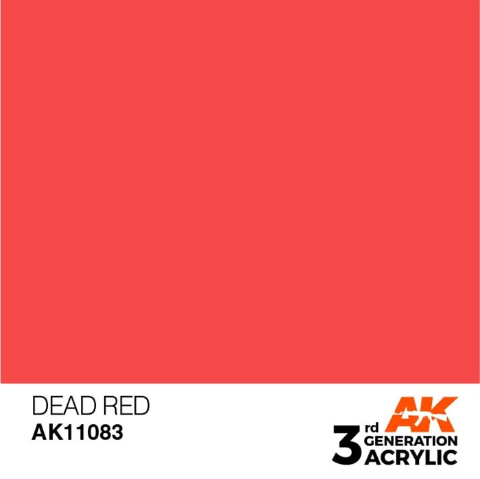 AK11083 Akryl maling, 17 ml, død rød