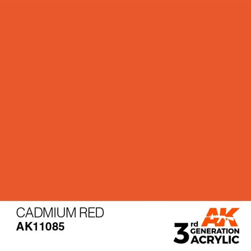 AK11085 Akryl maling, 17 ml, cadmium rød - standard