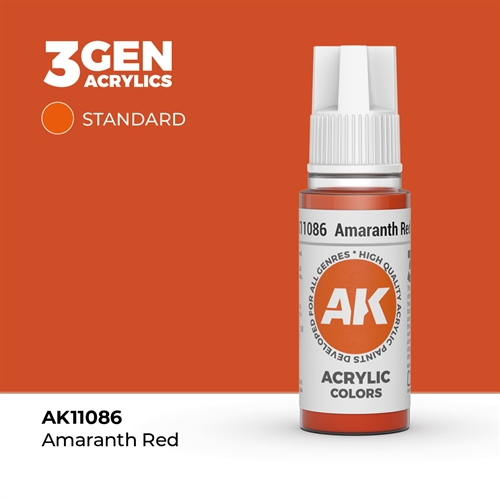 AK11086 Akryl maling, 17 ml, amarant rød - standard