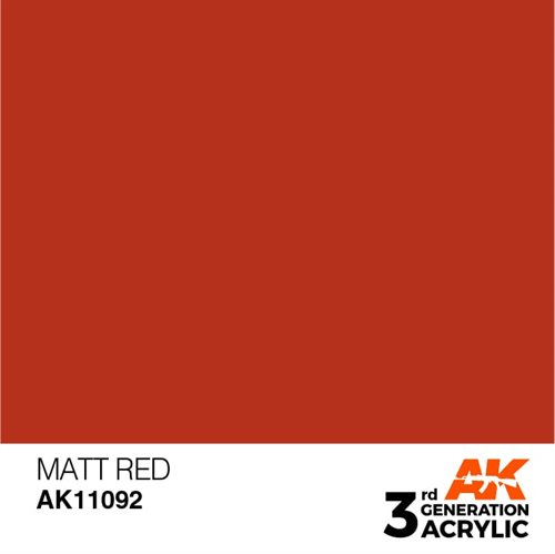 AK11092 Akryl maling, 17 ml, mat rød - standard