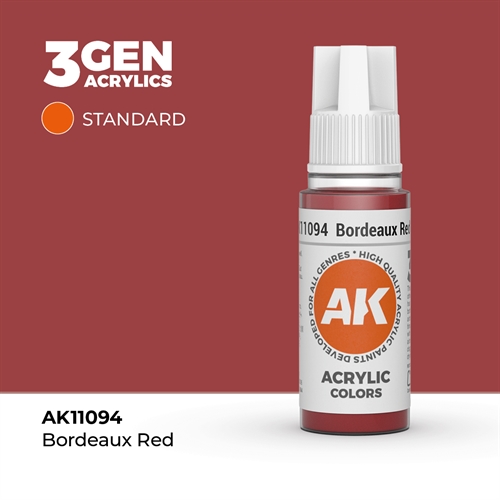 AK11094 Akryl maling, 17 ml, bordeaux rød - standard