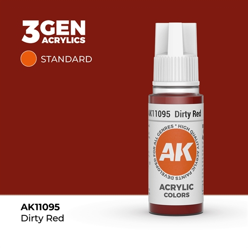 AK11095 Akryl maling, 17 ml, beskidt rød - standard