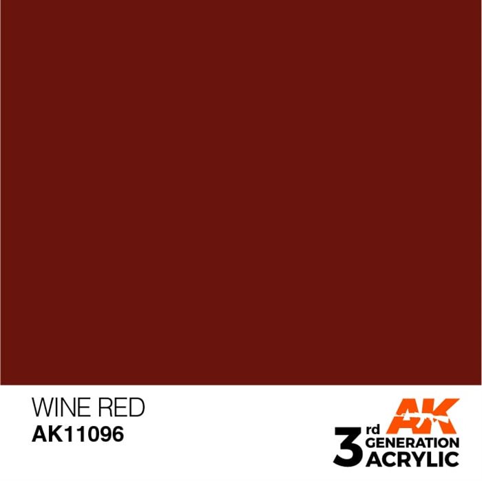 AK11096 Akryl maling, 17 ml, vin rød - standard
