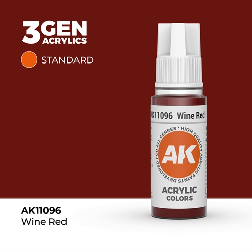 AK11096 Akryl maling, 17 ml, vin rød - standard