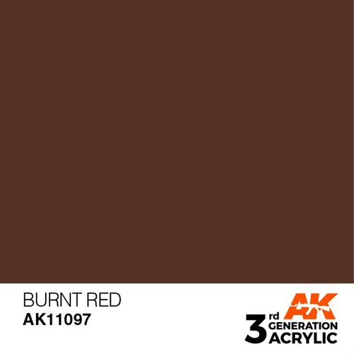 AK11097 Akryl maling, 17 ml, brændt rød - standard