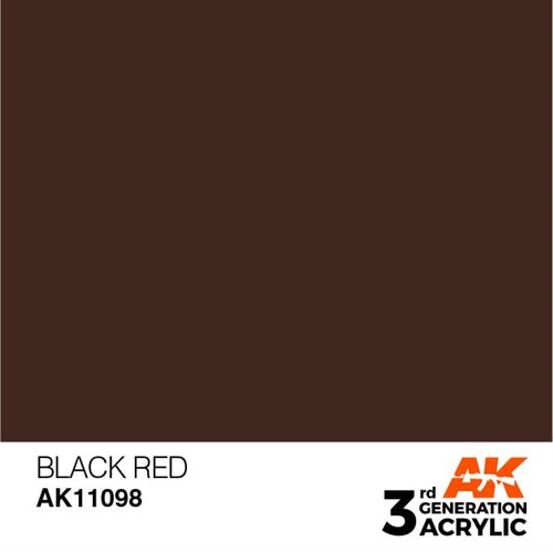 AK11098 Akryl maling, 17 ml, sort rød - standard