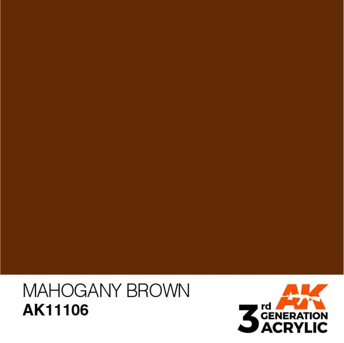 AK11106 Akryl maling, 17 ml, mahogny brun - standard