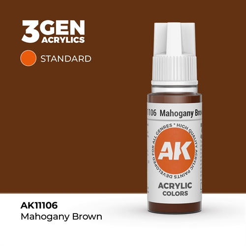 AK11106 Akryl maling, 17 ml, mahogny brun - standard