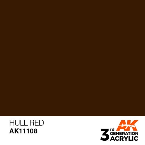 AK11108 Akryl maling, 17 ml, skrog rød - standard