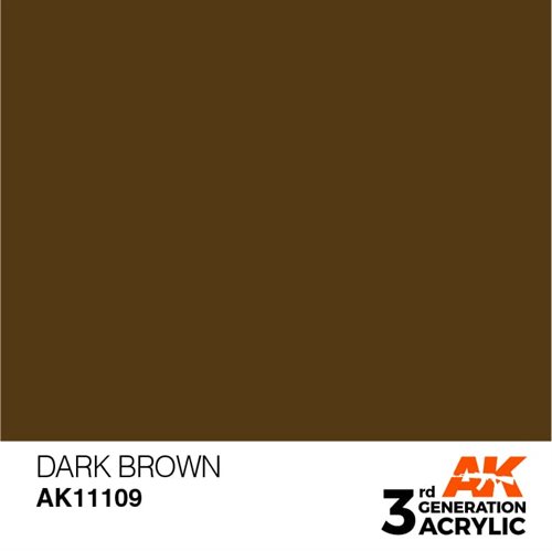 AK11109 Akryl maling, 17 ml, mørk brun - standard