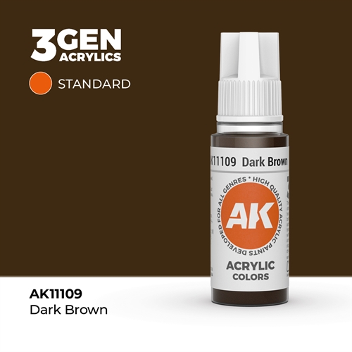 AK11109 Akryl maling, 17 ml, mørk brun - standard