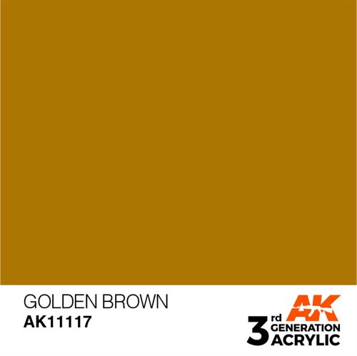 AK11117 Akryl maling, 17 ml, gylden brun - standard