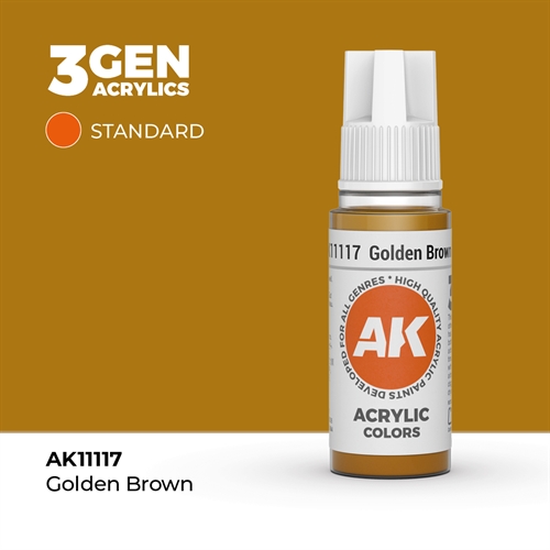 AK11117 Akryl maling, 17 ml, gylden brun - standard