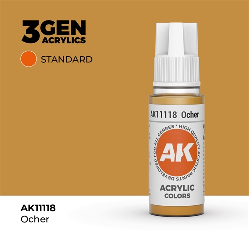 AK11118 Akryl maling, 17 ml, okker - standard