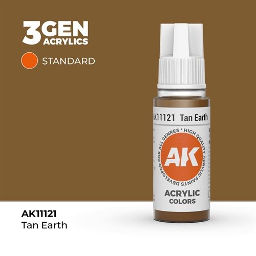 AK11121 Akryl maling, 17 ml, solbrænft jord - standard