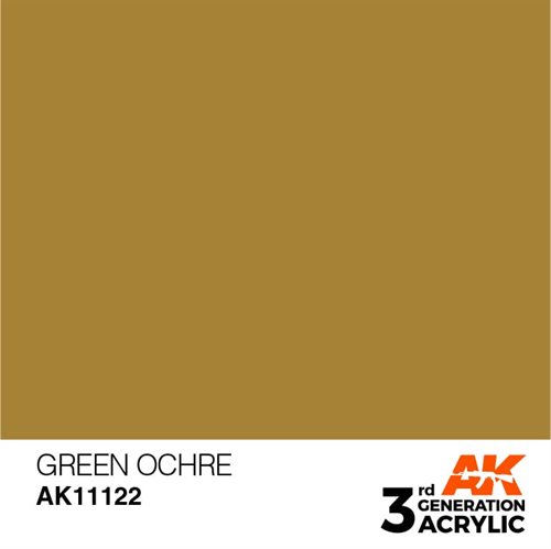 AK11122 Akryl maling, 17 ml, grøn okker - standard