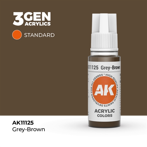 AK11125 Akryl maling, 17 ml, grå brun - standard