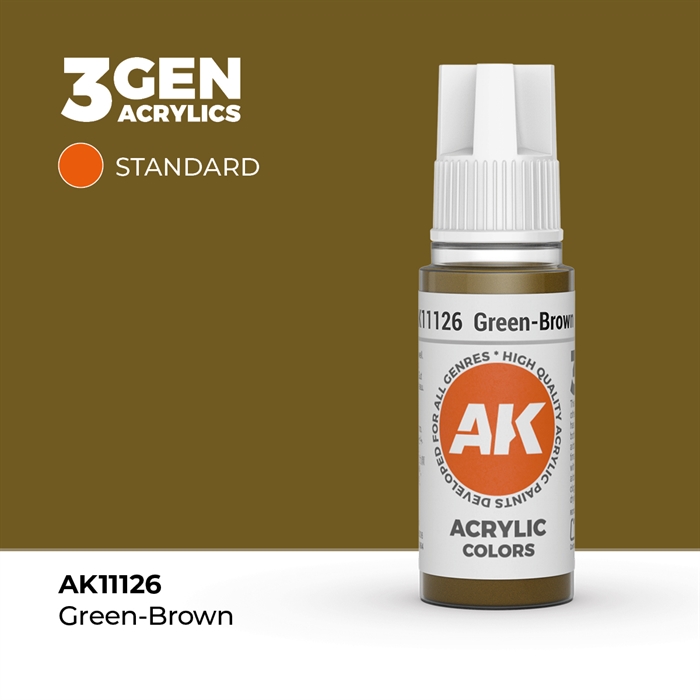 AK11126 Akryl maling, 17 ml, grøn-brun - standard