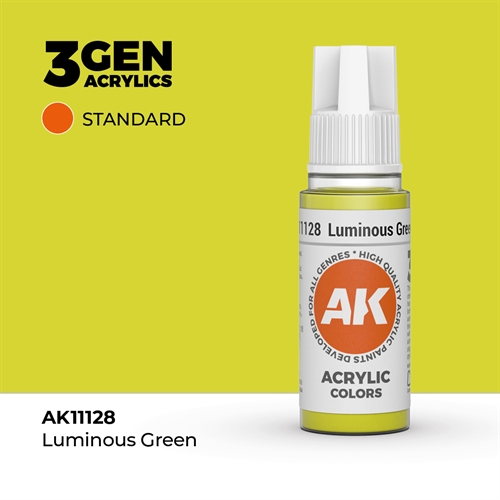 AK11128 Akryl maling, 17 ml, lysende grøn - standard