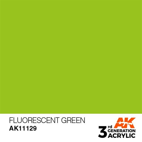 AK11129 Akryl maling, 17 ml, fluorescent grøn - standard