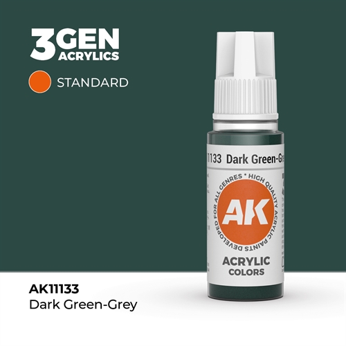 AK11133 Akryl maling, 17 ml, mørk grøn-grå - standard