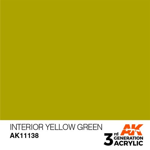 AK11138 Akryl maling, 17 ml, interiør gul-grøn - standard