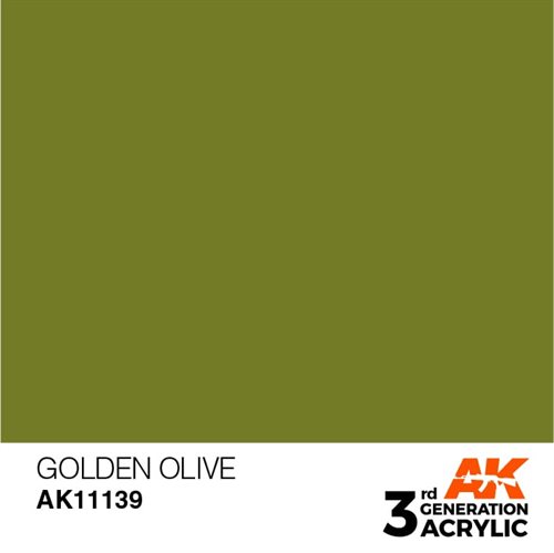 AK11139 Akryl maling, 17 ml, gylden oliven - standard